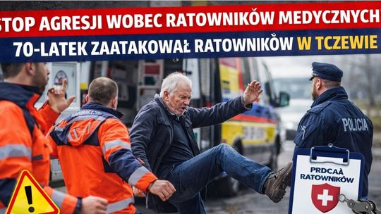 Atak na ratowników! 74-latek kopał i groził śmiercią