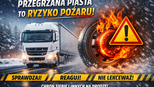 Chwile grozy w Uśnicach. Zapłon piasty w ciężarówce w trakcie jazdy