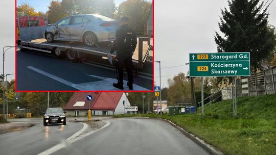 Groźne zdarzenie w Godziszewie! Trzy pojazdy zderzyły się przed przejściem dla pieszych!
