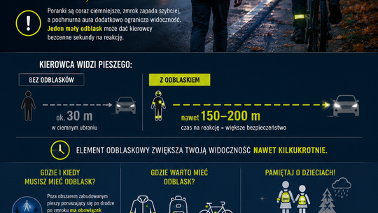Jesień coraz bliżej. Bądź widoczny, zanim zrobi się naprawdę ciemno