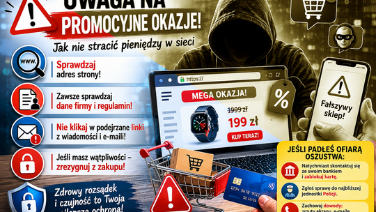 Uwaga na „promocyjne okazje”. Policjanci przypominają, jak nie stracić pieniędzy w sieci.