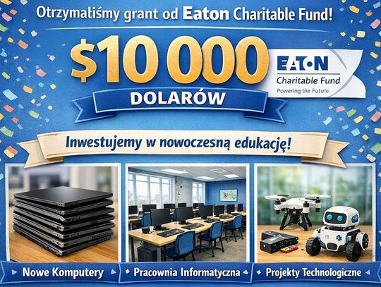 10 tys. dolarów od EATON-a dla II LO. Uczniowie i szkoła zyskają szanse na rozwój i nowe możliwości