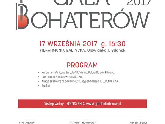 17 września w Gdańsku Gala Bohaterów