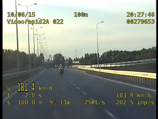 181 km/h motocyklem na ul. Sucharskiego 