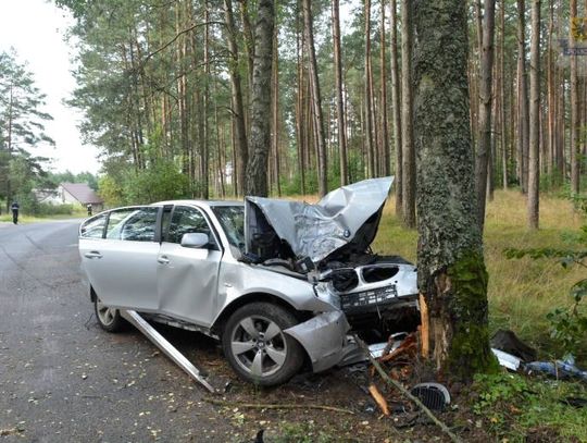 22-latek z Gdyni uderzył BMW w drzewo w Olpuchu