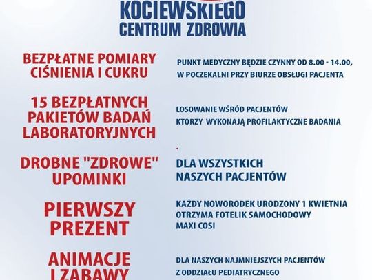 5 - lecie Kociewskiego Centrum Zdrowia - czekają atrakcje 