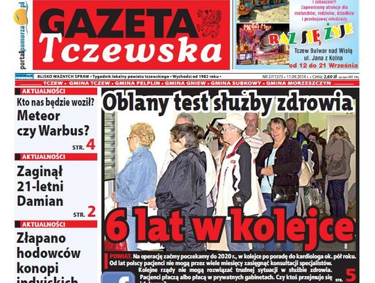 6 lat w kolejce do specjalisty - czytaj w Gazecie Tczewskiej