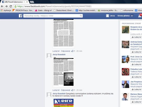 Adamowicz promuje Kuriera ?!