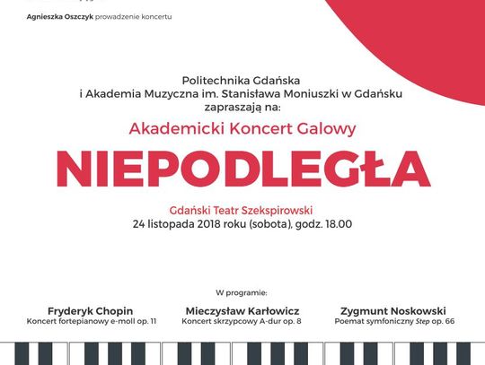 Akademicki Koncert Galowy „Niepodległa” w GTS