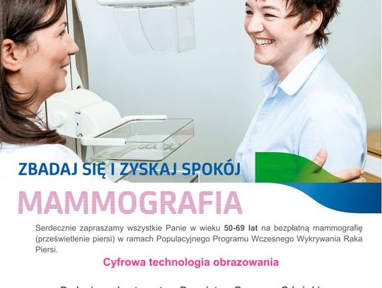 Bezpłatne badania mammograficzne w Pruszczu Gdańskim