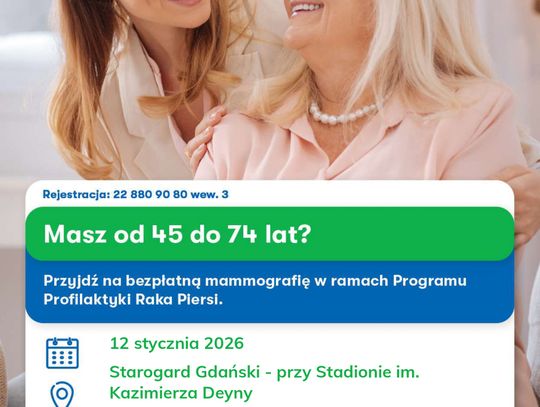 Bezpłatne badania mammograficzne w Starogardzie Gdańskim Bezpłatne badania mammograficzne w Starogardzie Gdańskim