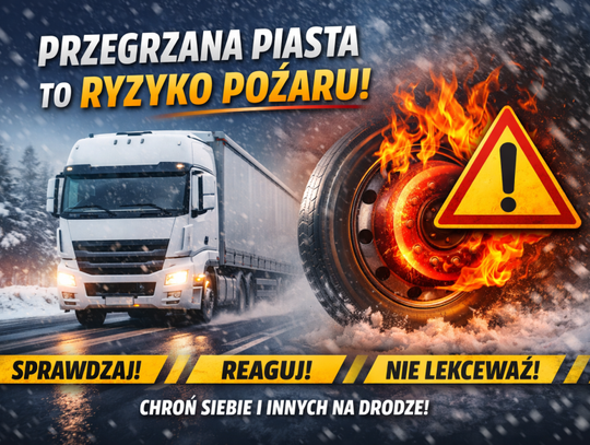 Chwile grozy w Uśnicach. Zapłon piasty w ciężarówce w trakcie jazdy