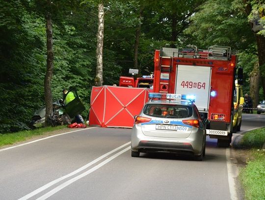 Citroen uderzył w drzewo. Nie żyje 64-letni kierowca. 