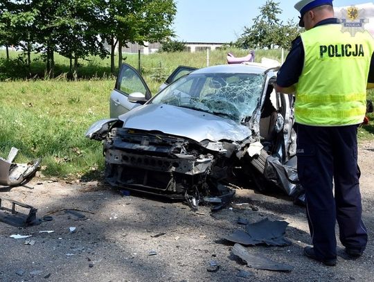 Czołowe zderzenie na DK22