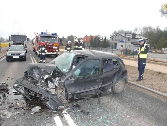 Czołowe zderzenie w Trąbkach Wielkich