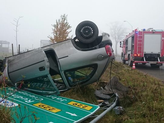 Dachowanie w Pelplinie. Cud – nikt nie został ranny