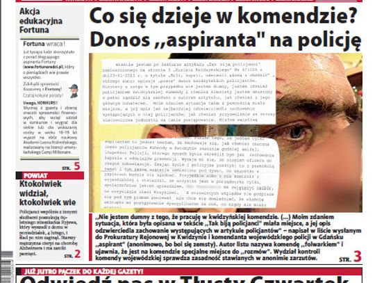 Donos "aspiranta" na policję - w środę w "Kurierze Kwidzyńskim"