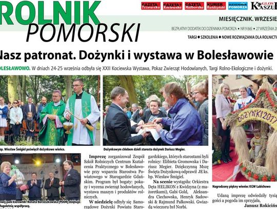 Dożynki, dożynki, targi i wystawy. Nowy, 66. numer Rolnika Pomorskiego