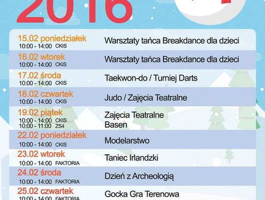 Ferie zimowe 2016 w Pruszczu Gdańskim