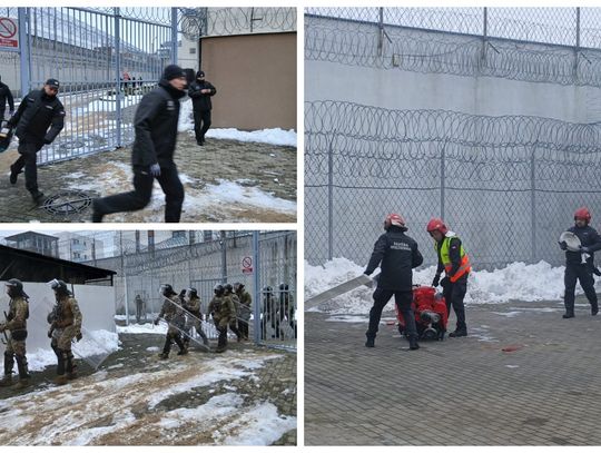 [FOTO] Pożar w areszcie i rozróby z udziałem agresywnych pseudokibiców - były to tylko ćwiczenia