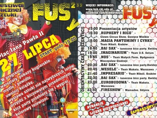 FUS czyli Festiwal Ulicznej Sztuki już 27 lipca