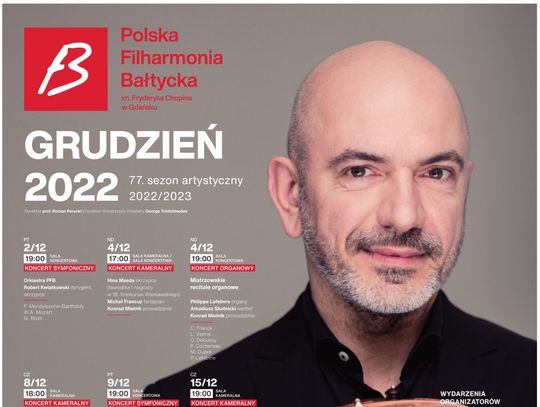 Grudniowy repertuar Polskiej Filharmonii Bałtyckiej im. Fryderyka Chopina w Gdańsku