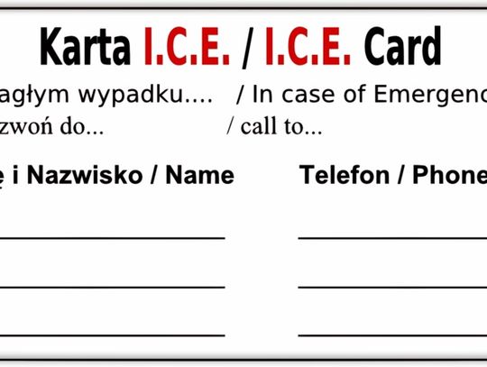 ICE w komórce - możesz sobie uratować życie