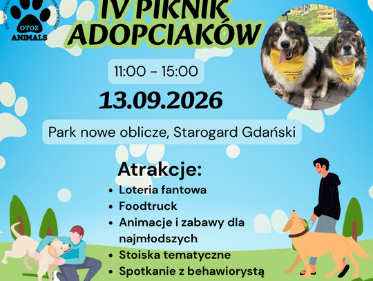 IV Piknik Adopciaków już 13 września w Starogardzie!