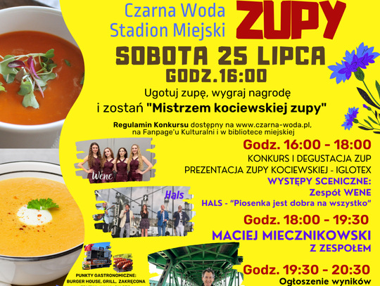 Kociewski Festiwal Zupy już 25 lipca w Czarnej Wodzie