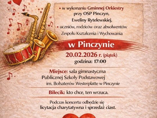 Koncert charytatywny dla Rodziny Glinieckich w Pinczynie