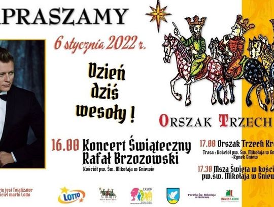 Koncert Świąteczny Rafała Brzozowskiego i Orszak Trzech Króli w Gniewie