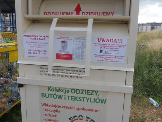 Kontenery Wtórpolu na używaną odzież stawiane są bezprawnie...