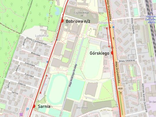 Linia 917: dodatkowa tymczasowa linia autobusowa w Oliwie