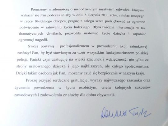 List gratulacyjny dla bohaterów