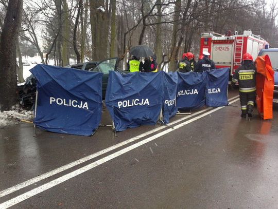 Mercedesem w drzewo, dwie osoby zginęły na miejscu