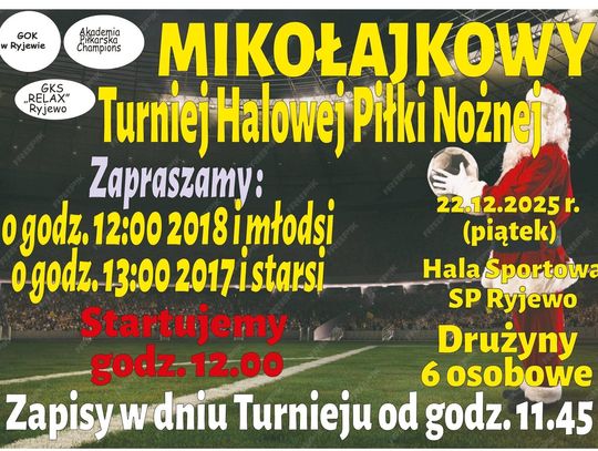 Mikołajkowy Turniej Halowej Piłki Nożnej w Ryjewie