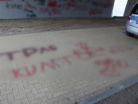 M.in. dzięki monitoringowi zatrzymano nastoletnich wandali. Sprayem nagryzdali napisy i wulgarne rysunki