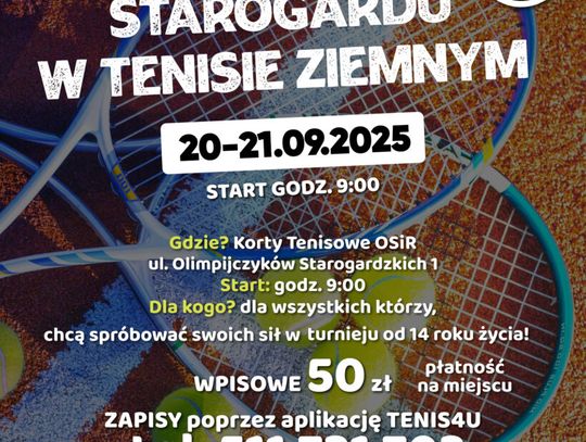 Mistrzostwa Starogardu w Tenisie Ziemnym – sportowe emocje już we wrześniu!