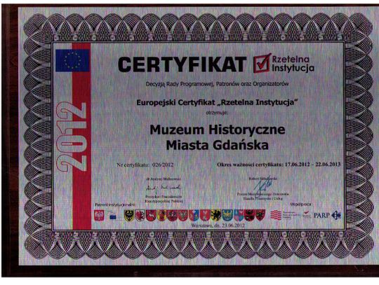 Muzeum z rzetelnym certyfikatem