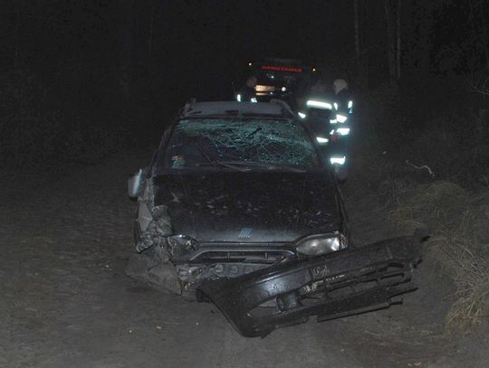 Na prostym odcinku drogi uderzył w drzewo - jechał "wężykiem"