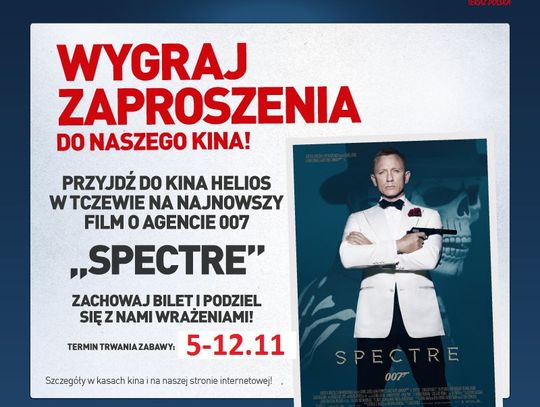 Najnowszy film z Agentem 007 "Spectre" w Kina Helios