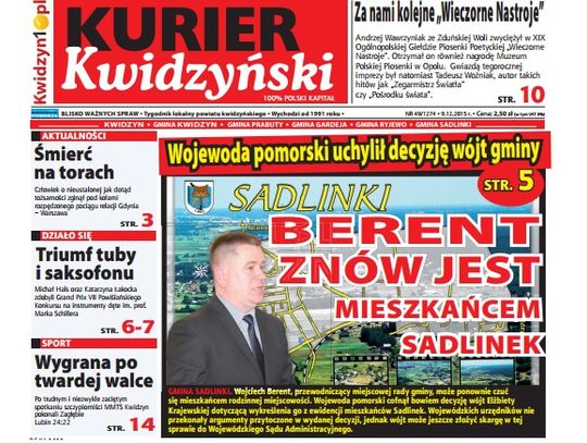 Najnowszy Kurier Kwidzyński już w kioskach!