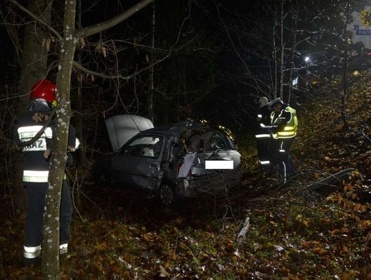 Nietrzeźwa 19-latka uderzyła w drzewo. Zginął 28-letni pasażer.