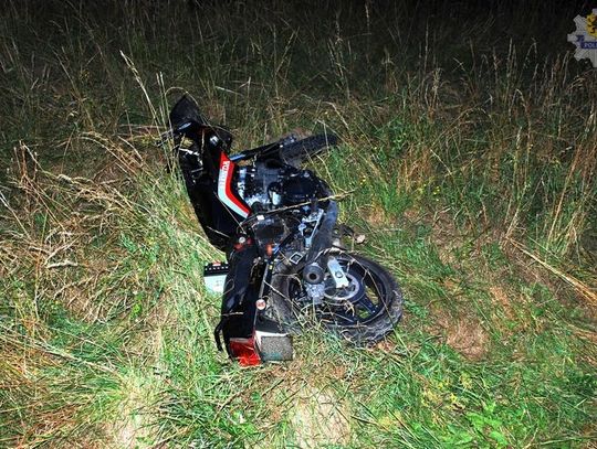 Nietrzeźwy motocyklista wypadł z drogi