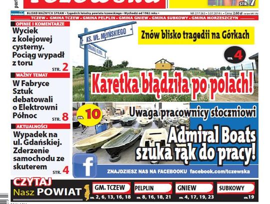 O krok od tragedii na Górkach - czytaj w Gazecie Tczewskiej!