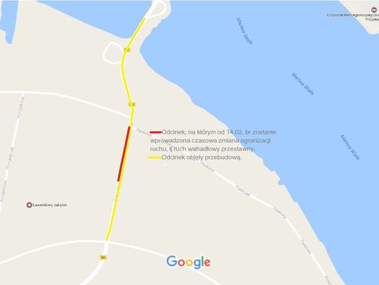 Od dziś ruch wahadłowy na drodzę do Sobieszewa przed Martwą Wisłą