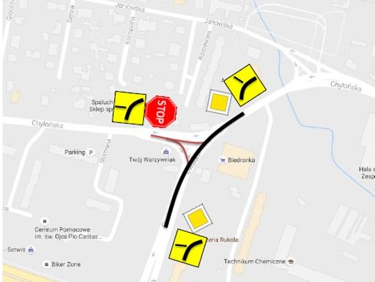 Od jutra zmiana pierwszeństwa przejazdu na skrzyżowaniu ul. Chylońskiej z ul. Owsianą