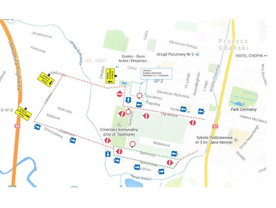 Organizacja ruchu drogowego na Wszystkich Świętych