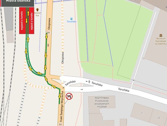 Otwarcie tunelu pod Forum Gdańsk w kierunku Wiaduktu Biskupia Górka