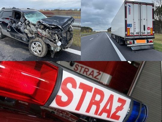 PILNE! Wypadek na autostradzie A-1. Zderzyły się ciężarówka i samochód osobowy